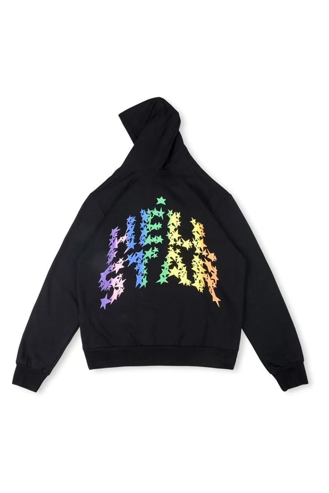 Colored black hoodie with letters