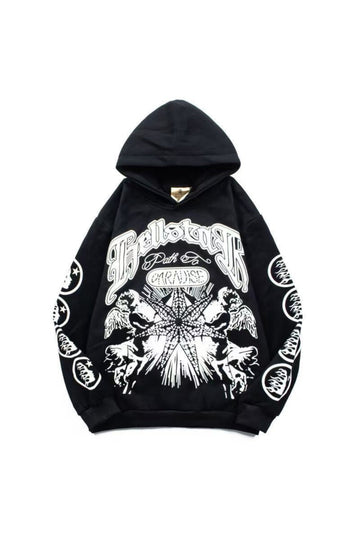 Hellstar Studios Records Amercian Hoodie Black