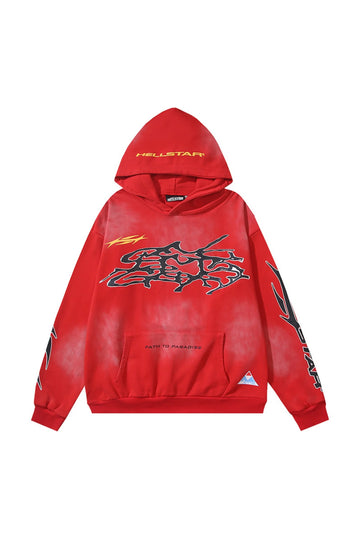 Red graffiti style hoodie