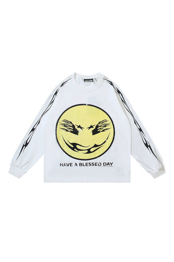 Double sided smiling long sleeved shirt