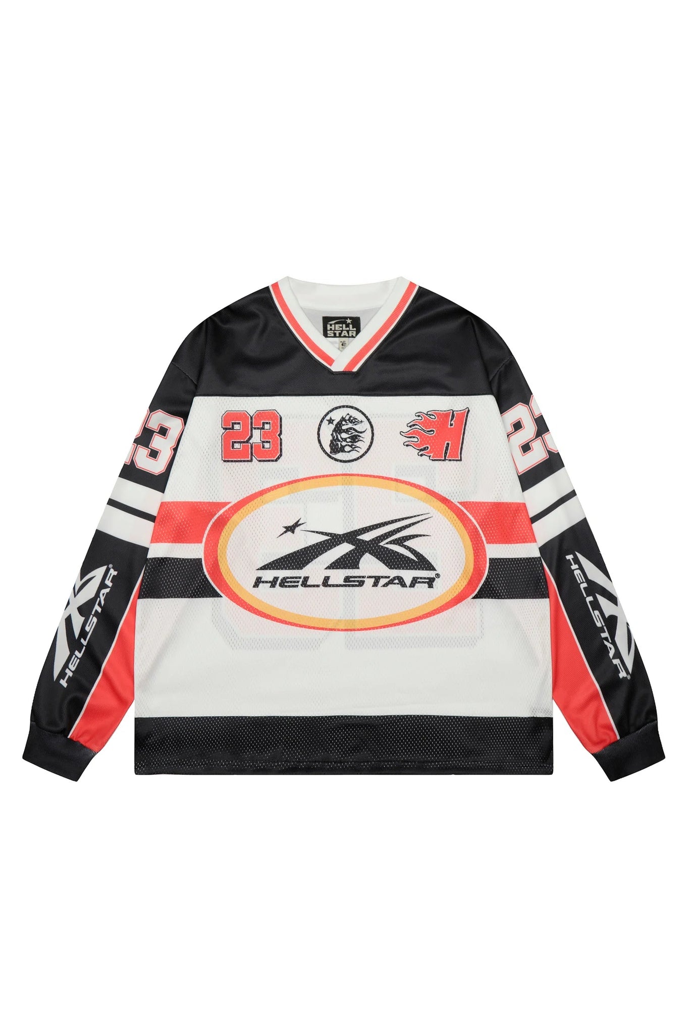 Letter 23 sport mesh long sleeved shirt