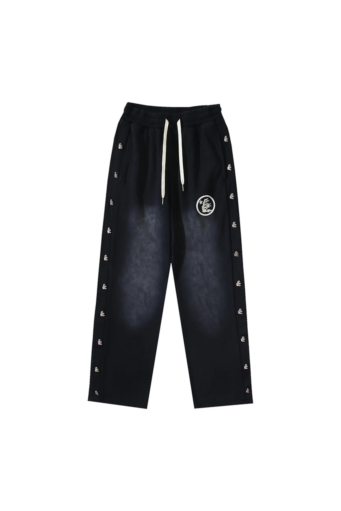 Hellstar Studios new side button logo casual sports pants black