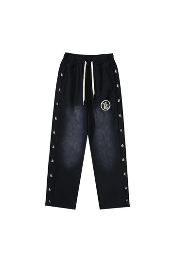 Hellstar Studios new side button logo casual sports pants black
