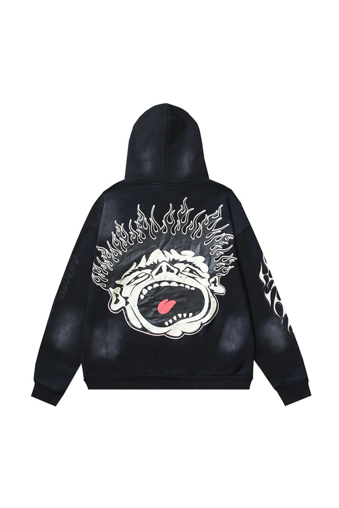 Portrait badge, black hoodie