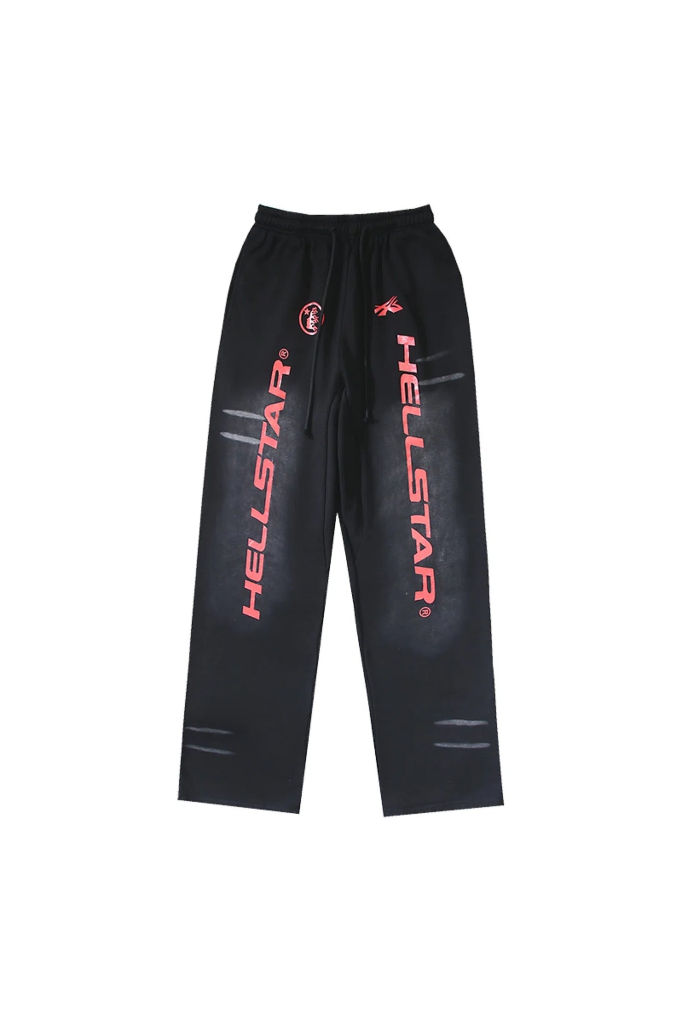 Hellstar Studios' new red logo casual sports pants! black