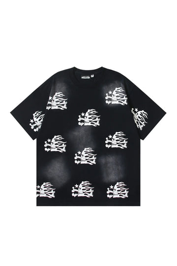 Dark Series: Side Skeleton Printed Black T-shirt